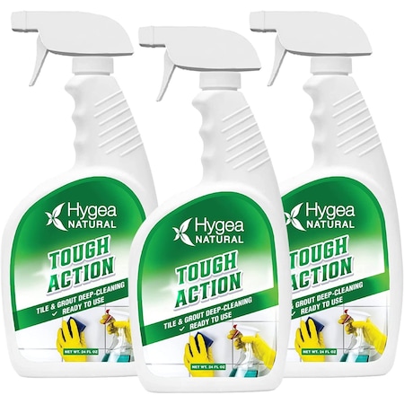 HYGEA NATURAL Tough Action  Tile  Grout DeepCleaning Ready to use 24oz Spray 3 pack HN-3002-3